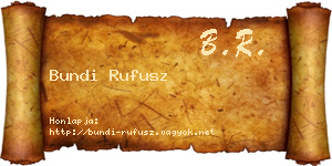 Bundi Rufusz névjegykártya